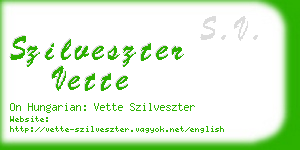 szilveszter vette business card